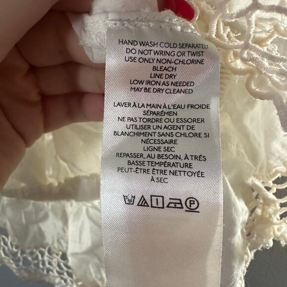 By Anthropologie Lace V-Neck Blouse in Pearl Size M - Picture 6 of 9